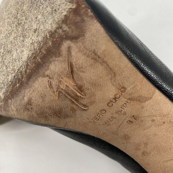 Giuseppe Zanotti Open Toe Ankle Lamb Leather Stiletto Booties Size 37 / US 7 - Picture 10 of 12